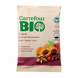Carrefour Bio 50 gr Karışık Kayısı Badem Vişne Kurusu