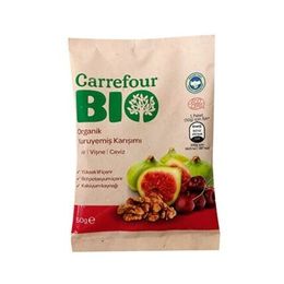 Carrefour Bio Organik 50 gr İncir Ceviz Vişne Kuruyemiş Karışımı