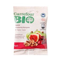 Carrefour Bio Organik 50 gr İncir Ceviz Vişne Kuruyemiş Karışımı