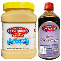 Çavuşoğlu 930 gr Kepeksiz Beyaz Tahin + 1 kg Kozalak Pekmezi