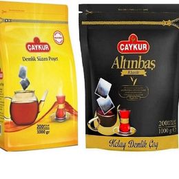 Çaykur 200'lü 5 gr Altınbaş + 200'lü 5 gr Siyah Süzen Demlik Poşet Çay