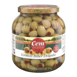 Cem 1000 gr Biberli Yeşil Zeytin