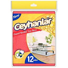 Ceymop 12'li 40x45 cm Flanel Renkli Toz Bezi