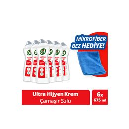 Cif Krem 6x675 ml Ultra Hijyen Çamaşır Suyu Katkılı Temizleyici