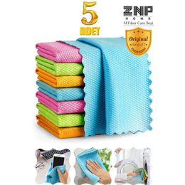 Clean Microfiber 40x40 cm 5'li Baklava Desen Cam Temizlik Bezi
