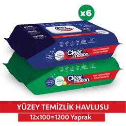 Clear Motion 12x100 1200 Yaprak Yüzey Temizlik Havlusu