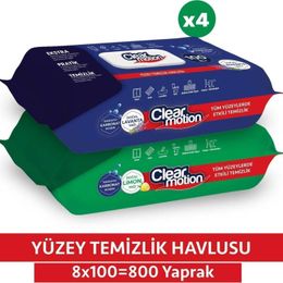 Clear Motion 8x100 800 Yaprak Yüzey Temizlik Havlusu