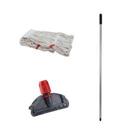 Cod-Ex 450 gr 17 cm Beyaz Islak Mop + Metal Sap + Mop Tutucu