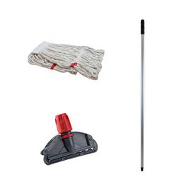 Cod-Ex 450 gr 17 cm Beyaz Islak Mop + Metal Sap + Mop Tutucu