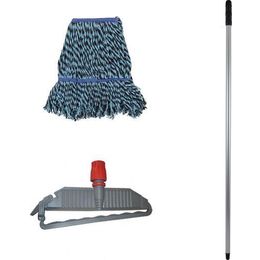 Cod-Ex Geniş Yedek Islak Mop Paspas Takımı 25 cm 500 gr Islak Mop + Mop Tutucu + Metal Vidalı Sap