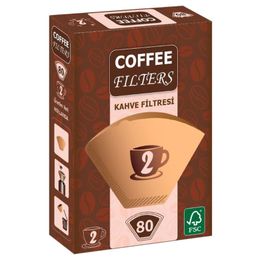 Coffee Filters 1/2 2 Numara Brown 80 Adet Filtre Kahve Kağıdı