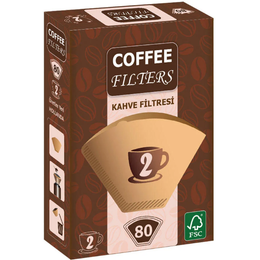 Coffee Filters 1/2 2 Numara Brown 80 Adet Filtre Kahve Kağıdı