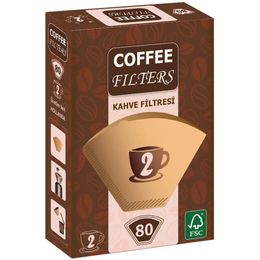 Coffee Filters 1/2 2 Numara Brown 80 Adet Filtre Kahve Kağıdı