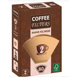 Coffee Filters 1/2 2 Numara Brown 80 Adet Filtre Kahve Kağıdı