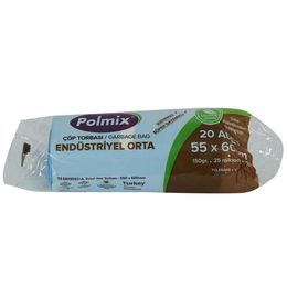 Çöp Torbası Orta Boy 55x60 cm 150 gr Mavi Rulo 20 Adet