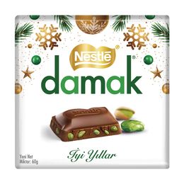 Damak Nestle Yılbaşı Özel 60 gr Antep Fıstıklı Sütlü Çikolata