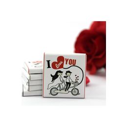 Dark Brown 48 Adet I Love You Yazılı Sevgili İçin Sütlü ve Bitter Madlen Çikolata