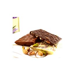 Dark Brown 500 gr Bitter Sütlü ve Beyaz Antep Fıstıklı Karışık Beyoğlu Çikolatası