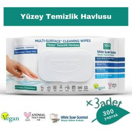 Deep Fresh 3x100'lü Karbonat & Beyaz Sirke İz Bırakmaz Yüzey Temizleme Havlusu