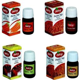 Defne Doğa Havuç Yağı 20 ml + Susam Yağı 20 ml + Buğday Yağı 20 ml + 20 ml Kakao Yağı