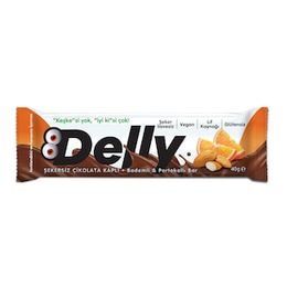Delly 12x40 gr Şekersiz Çikolata Kaplı Bademli Portakalı Bar