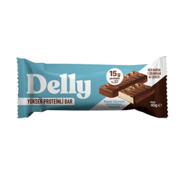 Delly 40 gr Beyaz Çikolata Kurabiye Aromalı Yüksek Proteinli Bar