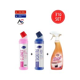 Diversey Clonet 3x750 ml Temizlik Paketi Mutfak + Banyo + Tuvalet Temizleyici