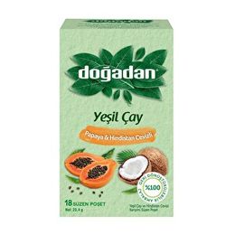 Doğadan 18'li 23.4 gr Papaya Hindistan Cevizli Yeşil Çay