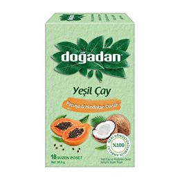 Doğadan 18'li 23.4 gr Papaya Hindistan Cevizli Yeşil Çay