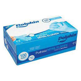 Dolphin 100 Adet Pudrasız M Mavi Nitril Eldiven