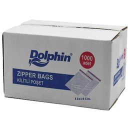 Dolphin Kilitli Şeffaf 11x14 cm 1000 Adet Buzdolabı Poşeti
