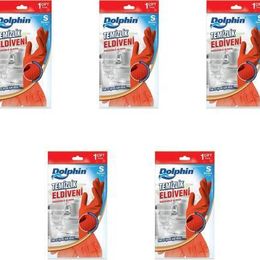 Dolphin Kırmızı Small Boy Küçük 7-7,5 5 Paket Lateks Bulaşık Temizlik Eldiveni