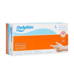 Dolphin L 100'lü Lateks Pudrasız Muayene Eldiveni