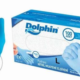 Dolphin Pudrasız Large 20 Kutu Mavi Nitril Eldiven