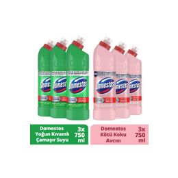 Domestos Beyaz Sabun Ferahlığı Çamaşır Suyu 3x750 ml + Domestos 3x750 ml Mutfak Bio Active Çamaşır Suyu