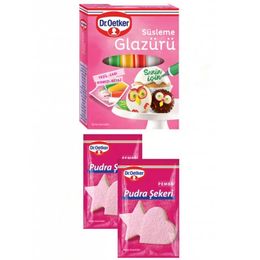 Dr. Oetker 4x19 g Süsleme Glazürü + 2x15 g Pembe Pudra Şekeri