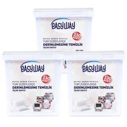 Easyway 3x230'lu Beyaz Sabun Kokulu Kova Islak Mendil