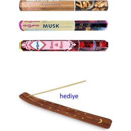 EbuDavud 3 Paket 20 Çubuklu Tütsü Musk - Wood - Red Rose - Kayık