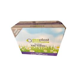 Ecoplast 240 lt 100x150 cm 600 gr 10 Adetlik 10 Rulo Siyah Hantal Konteyner Çöp Torbası