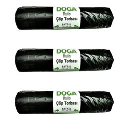 Ecoplast 300 gr 75x90 cm 10 Adetlik 3 Rulo Battal Boy Siyah Çöp Torbası Poşeti