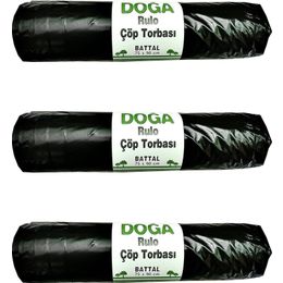 Ecoplast 300 gr 75x90 cm 10 Adetlik 3 Rulo Battal Boy Siyah Çöp Torbası Poşeti