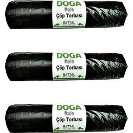 Ecoplast 300 gr 75x90 cm 10 Adetlik 3 Rulo Battal Boy Siyah Çöp Torbası Poşeti