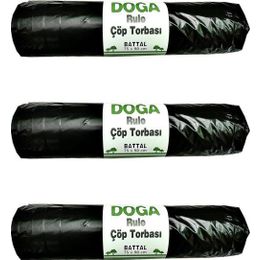 Ecoplast 300 gr 75x90 cm 10 Adetlik 3 Rulo Battal Boy Siyah Çöp Torbası Poşeti