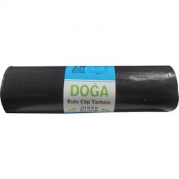 Ecoplast 300 gr 90 L 80x110 cm 10 Adetlik Rulo Jumbo Boy Siyah Çöp Torbası Poşeti