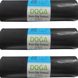 Ecoplast 400 gr 90 lt 80x110 cm 10 Adetlik 3 Rulo Battal Boy Çöp Torbası Poşeti