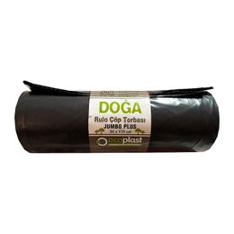 Ecoplast 700 gr 90 L 80x110 cm 10 Adetlik Rulo Jumbo Boy Siyah Çöp Torbası Poşeti