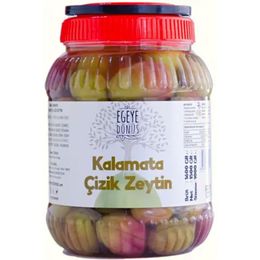 Egeye Dönüş 1 kg Ev Yapımı Geleneksel Kalamata İri Boy Çizik Palamut Yeşil Zeytin