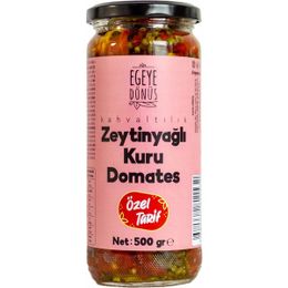 Egeye Dönüş 500 gr Ev Yapımı Naturel Sızma Zeytinyağlı Bilye Dağ Kekikli Kahvaltılık Kuru Domates