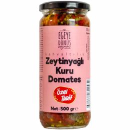 Egeye Dönüş 500 gr Ev Yapımı Naturel Sızma Zeytinyağlı Bilye Dağ Kekikli Kahvaltılık Kuru Domates