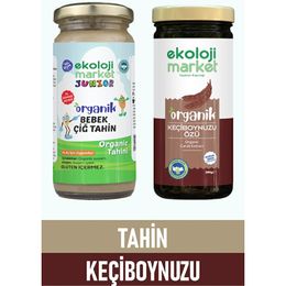 Ekoloji Market 230 gr Organik Çiğ Tahin + 300 ml Organik Keçiboynuzu Özü